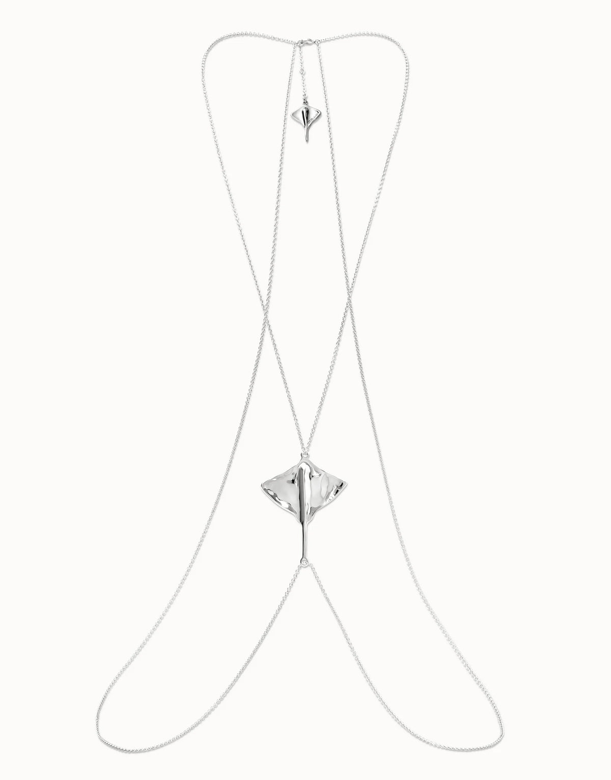 Body Chain Pendant With Stingray - Silver