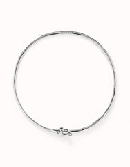 Choker Necklace With Front Closure With White Topaz - Silver