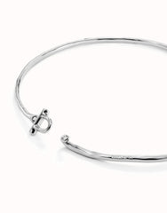 Choker Necklace With Front Closure With White Topaz - Silver