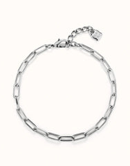 Short Oval Link Chain Necklace - Silver