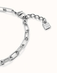 Short Oval Link Chain Necklace - Silver