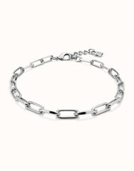 Short Oval Link Chain Necklace - Silver