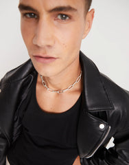 Short Oval Link Chain Necklace - Silver