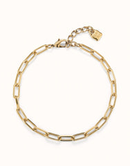 Short Oval Link Chain Necklace - Gold