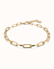 Short Oval Link Chain Necklace - Gold
