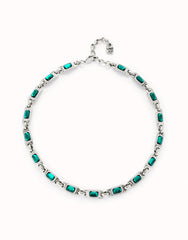 Short Necklace With Green Crystals
