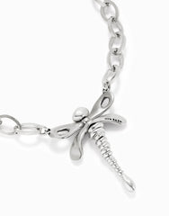 Short Link Chain Necklace With Dragonfly