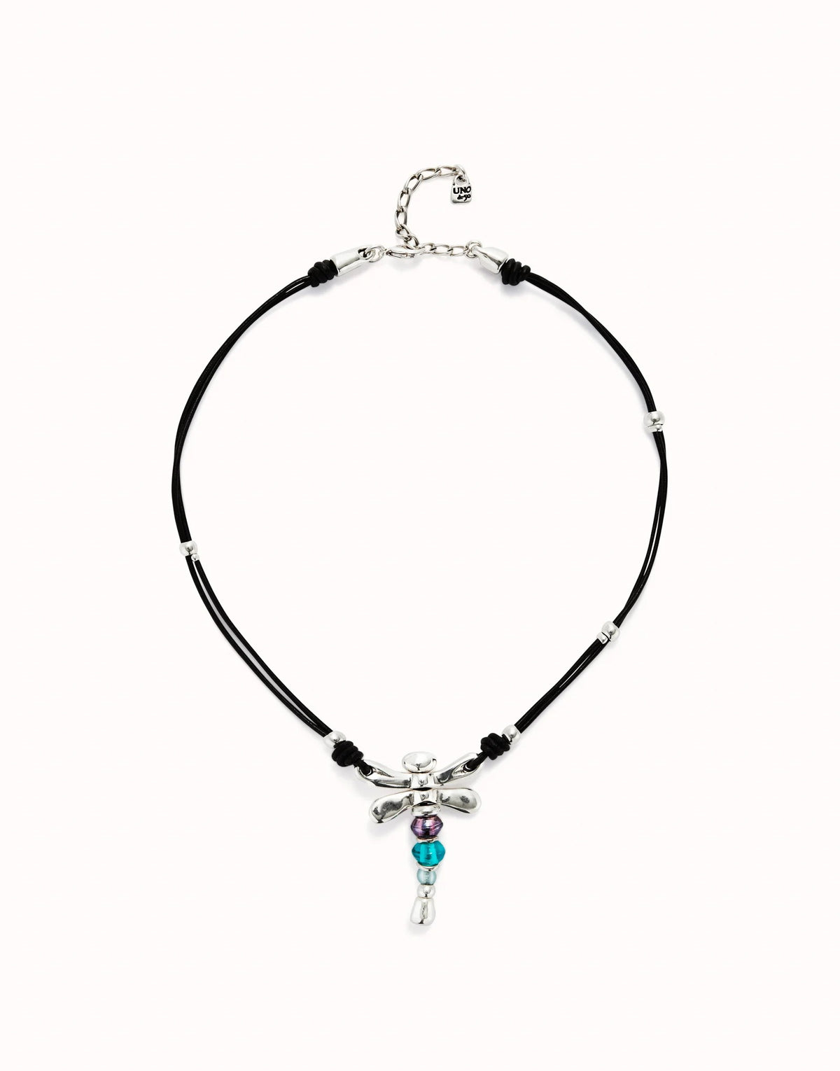 Leather Pendant Necklace With Dragonfly