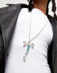 Long Pendant Necklace With A Dragonfly