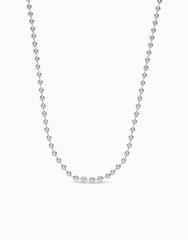 Long Beaded Chain Charm Necklace - Silver