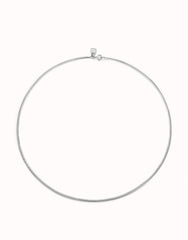 Flat Chain Charm Necklace - Silver