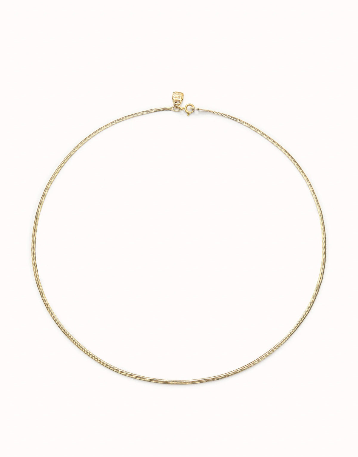 Flat Chain Charm Necklace - Gold