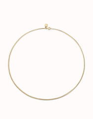 Flat Chain Charm Necklace - Gold