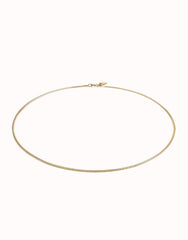 Flat Chain Charm Necklace - Gold