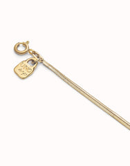 Flat Chain Charm Necklace - Gold