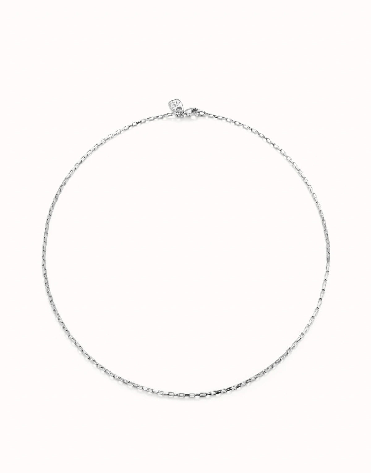 Short Link Chain Charm Necklace - Silver