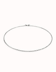 Short Link Chain Charm Necklace - Silver