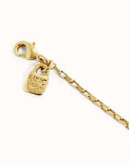 Short Link Chain Charm Necklace - Gold