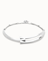 Sculpted Choker Necklace - Silver