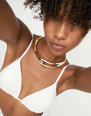 Sculpted Choker Necklace - Gold