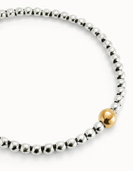 Beaded Short Necklace With Larger Central Gold Bead