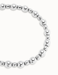 Beaded Short Necklace - Silver