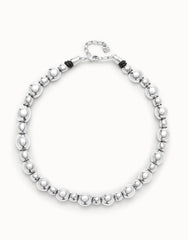 Beaded Short Necklace - Silver