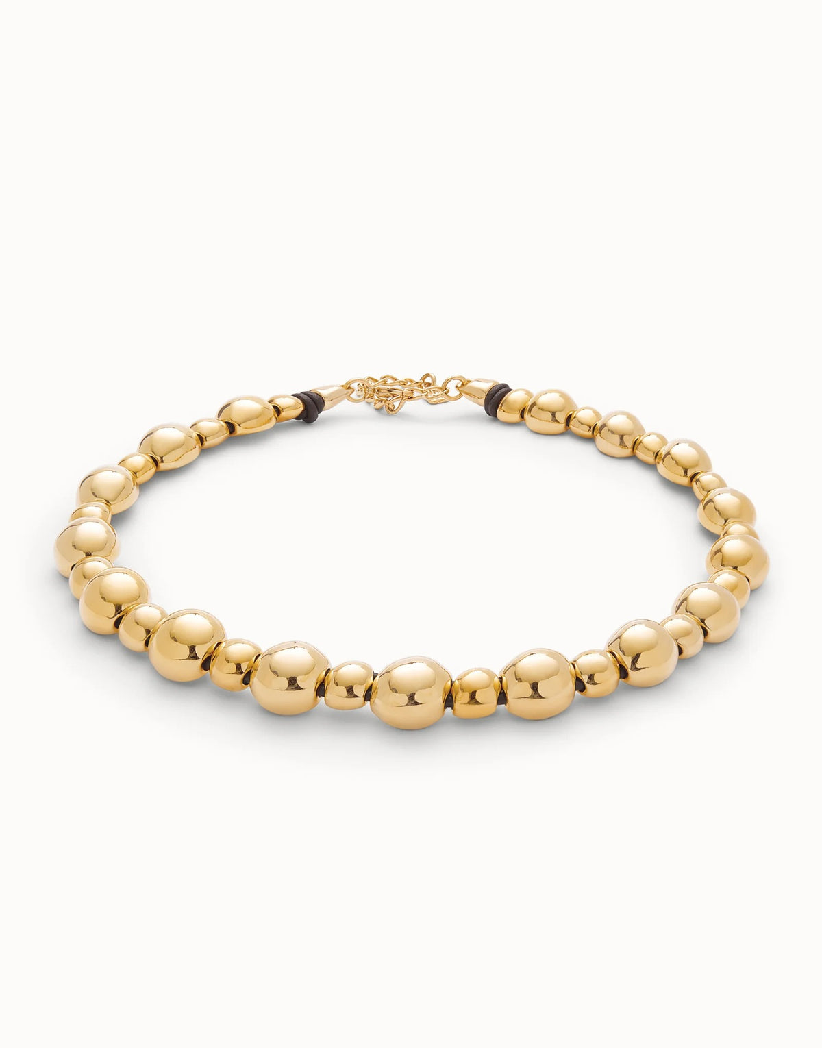 Beaded Short Necklace - Gold