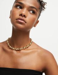 Beaded Short Necklace - Gold