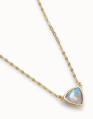 18K Gold Plated Necklace With Triangle And Multicoloured Crystal Links