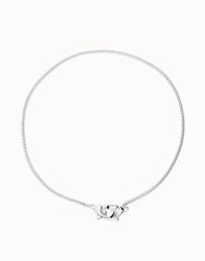 Necklace With Interlocked Carabiner Detail - Silver