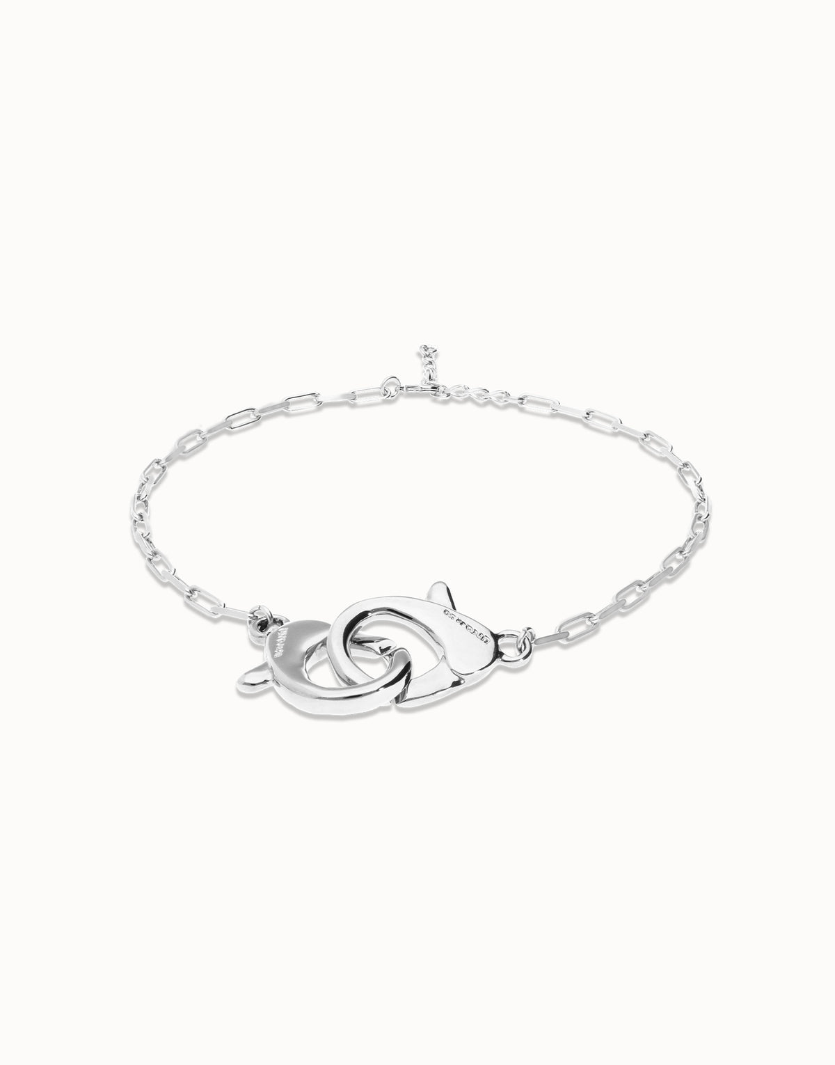 Necklace With Big Interlocked Carabiner Detail - Silver