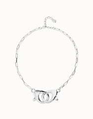 Necklace With Big Interlocked Carabiner Detail - Silver