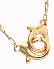 Necklace With Big Interlocked Carabiner Detail - Gold