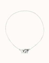 Necklace With Interlocked Carabiner Detail - Silver