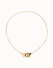 Necklace With Interlocked Carabiner Detail - Gold