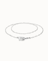 Long Necklace With Interlocked Carabiner Detail - Silver