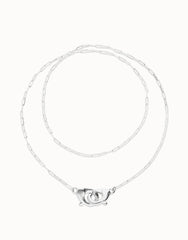 Long Necklace With Interlocked Carabiner Detail - Silver