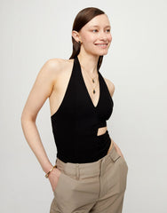 Double Necklace With 2 Small Faceted Crystals - Gold