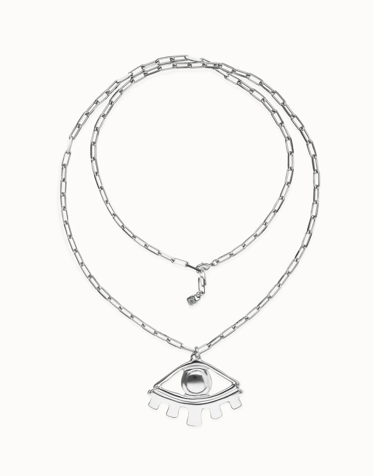 Long Necklace In Sterling Silver With Big Eye Detail
