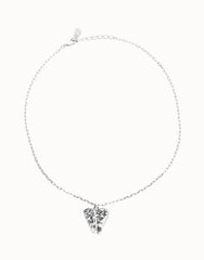 Short Necklace Pleated In Sterling Silver With Wings Detail