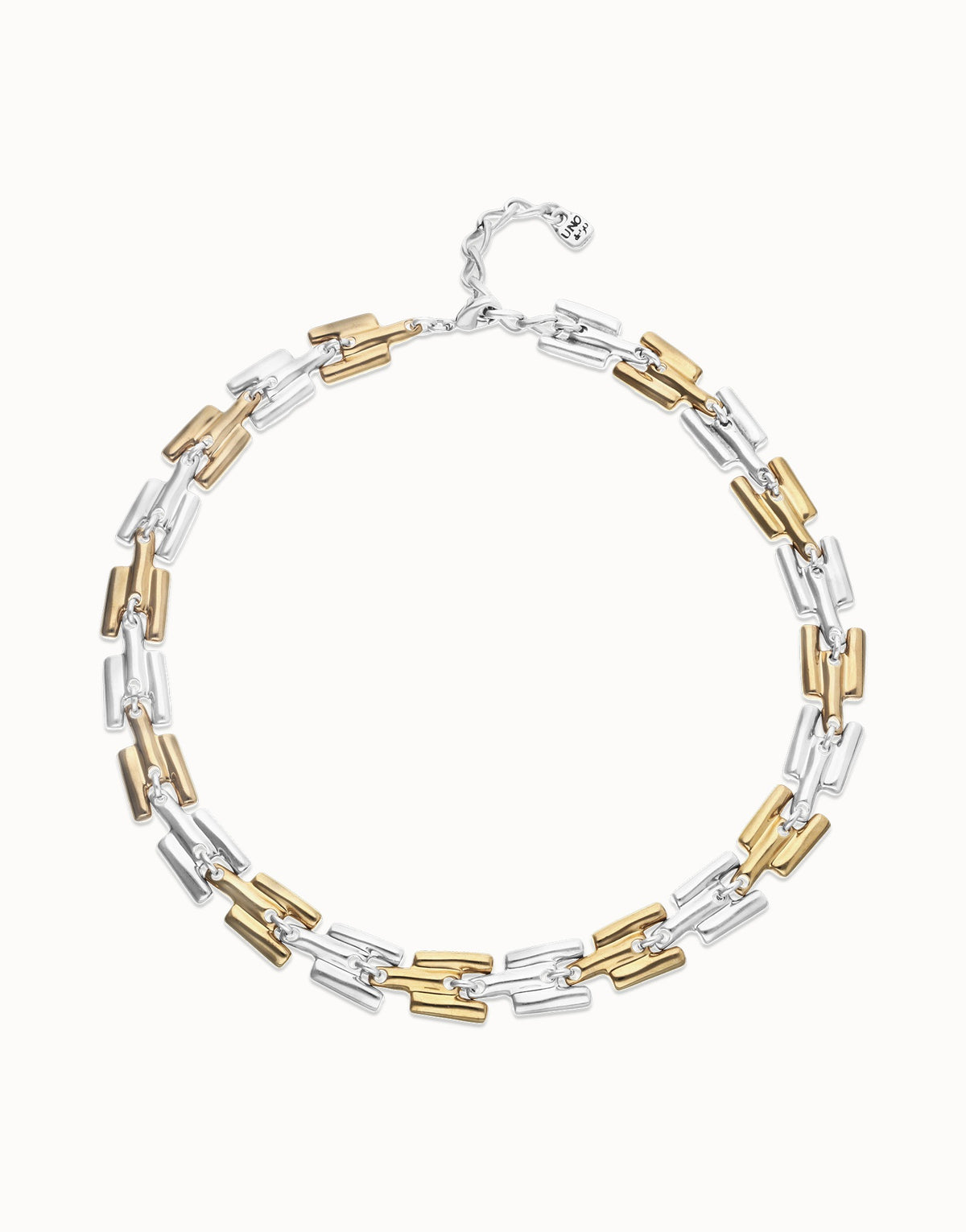 Half 18K Gold Half Sterling Silver Alloy Necklace With Links