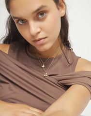 18K Gold Double Plated Necklace With Two Hearts