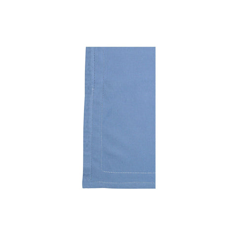 Cotone Linens Napkins With Double Stitching - Set Of 4, Cornflower Blue