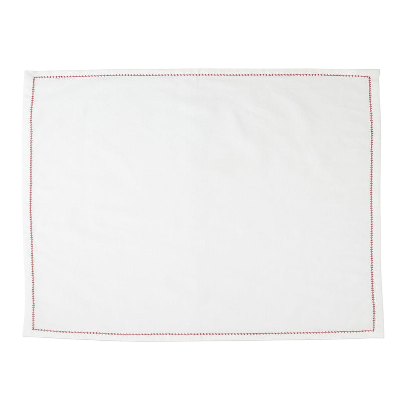 Cotone Linens Ivory Placemats With Stitching - Set Of 4