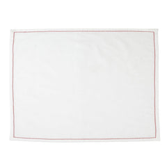 Cotone Linens Ivory Placemats With Stitching - Set Of 4