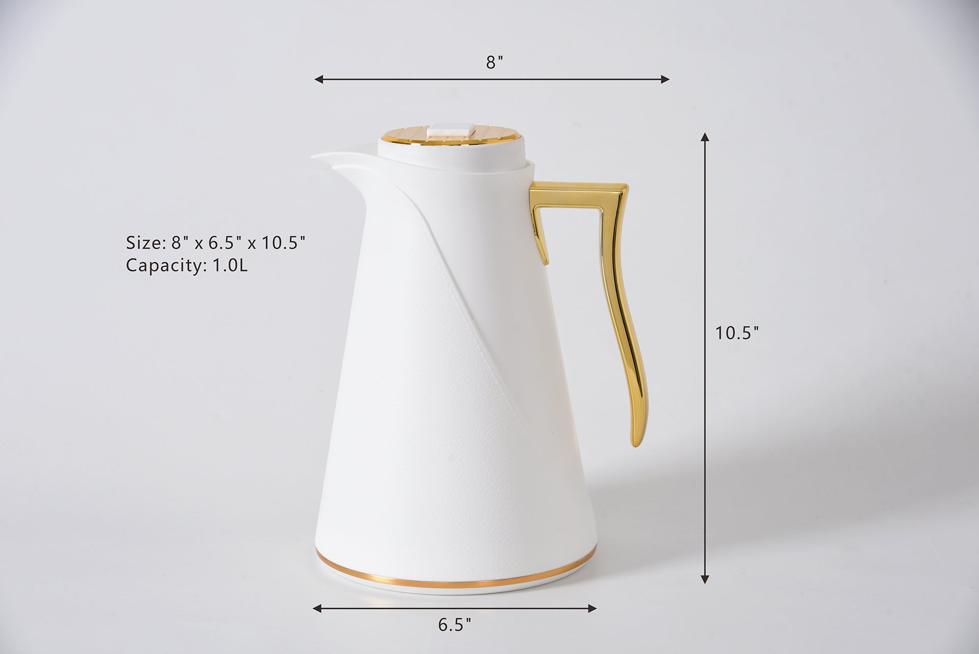 Textured Thermal Carafe - White/Gold