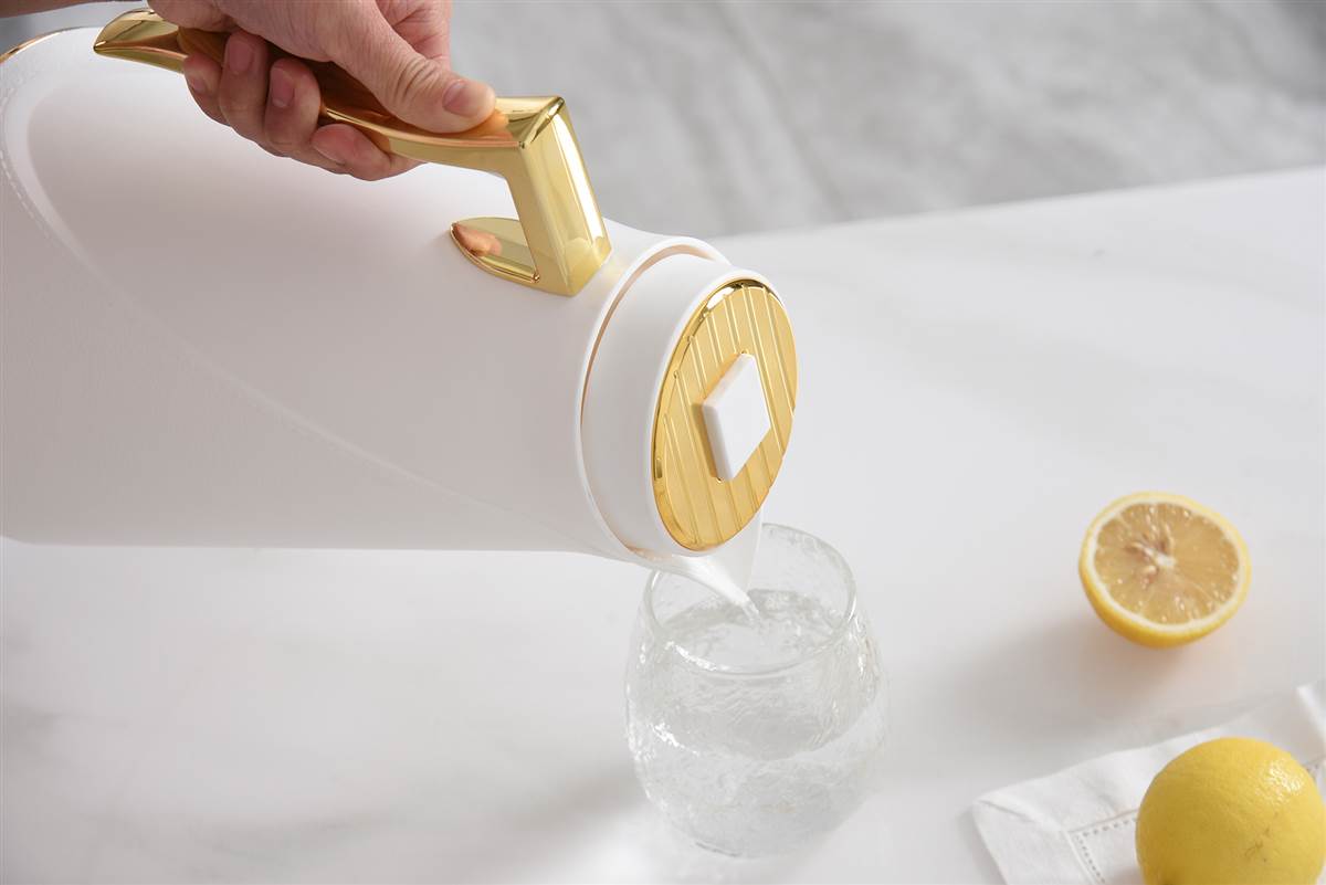 Textured Thermal Carafe - White/Gold