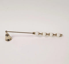 Gold Candle Snuffer White and Gold Beaded Handle