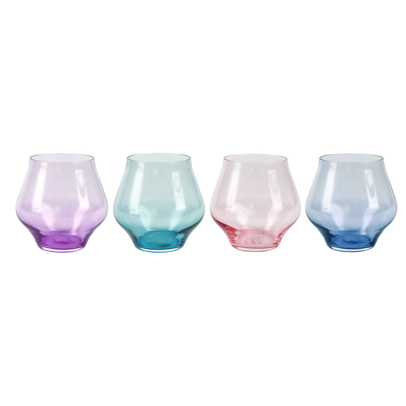 Contessa Assorted Stemless Wine Glasses - Set Of 4